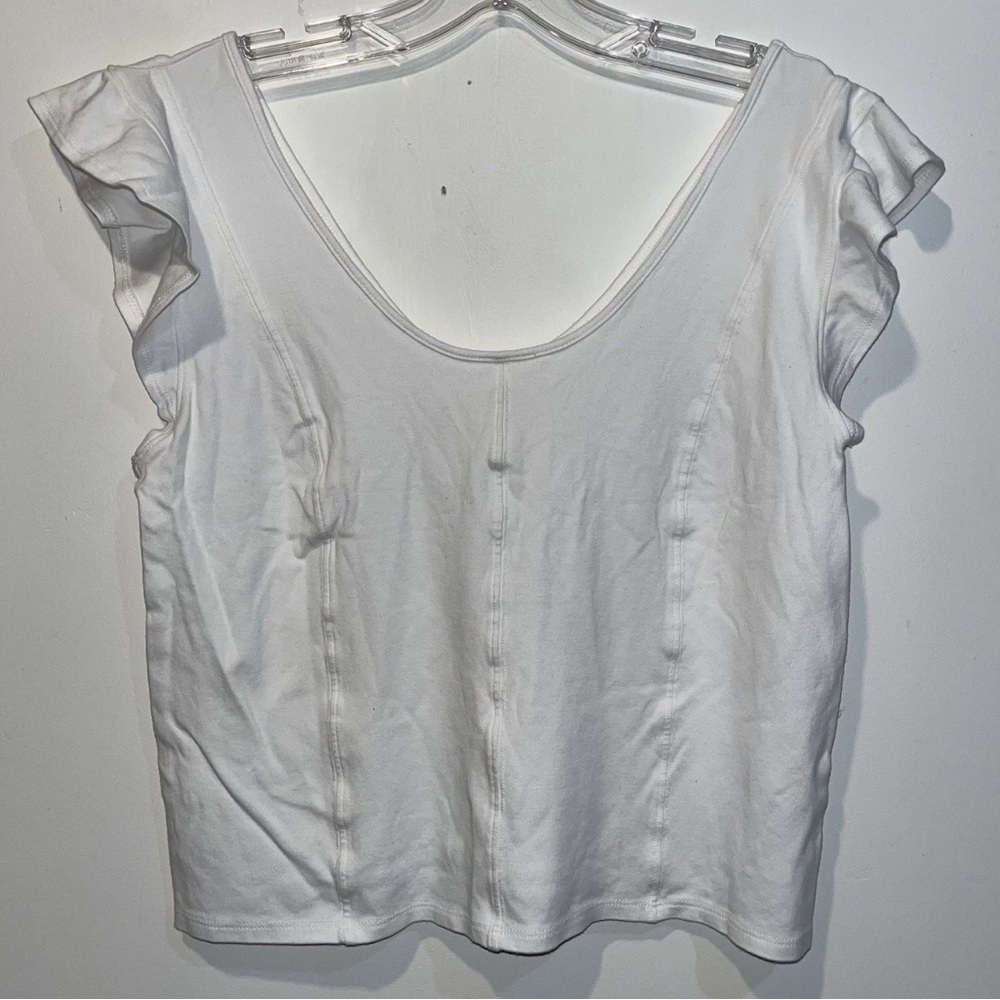 Free People White Short Sleeve Top